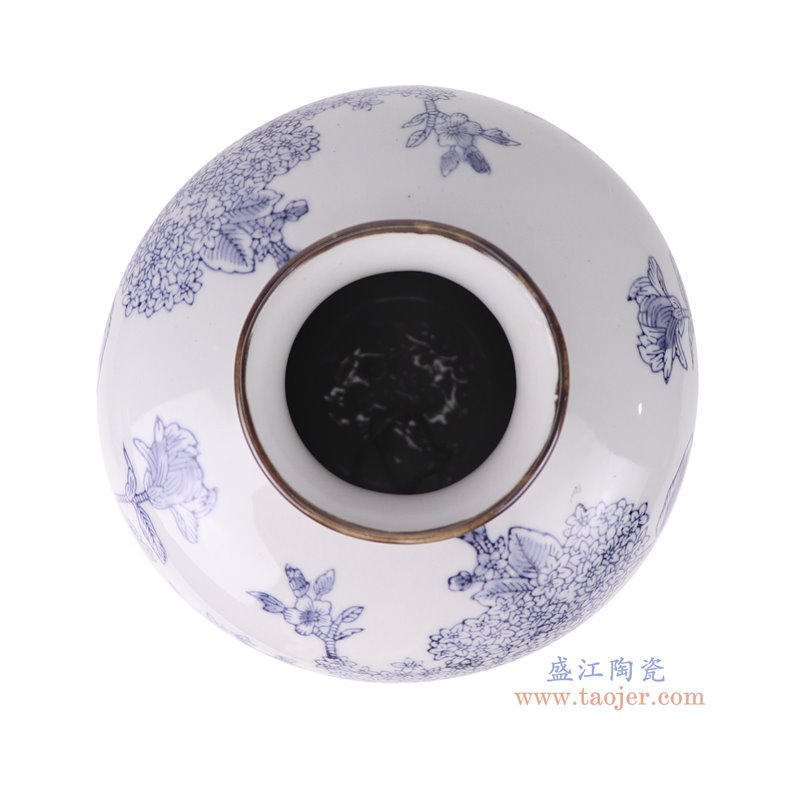 RXCF05-B青花花叶纹梅瓶顶部图