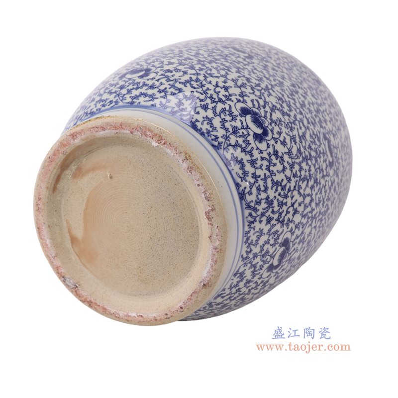 RZSI52-C青花缠枝串花纹冬瓜罐底部图