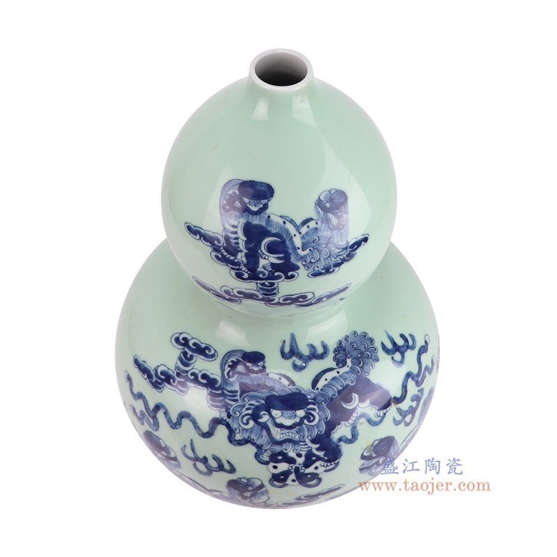 RXBB01-A-XL青花狮子戏球纹葫芦瓶俯视图