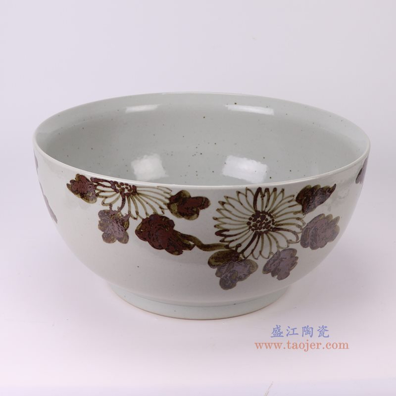 RZSX144-A铁锈纹菊花纹大碗正面