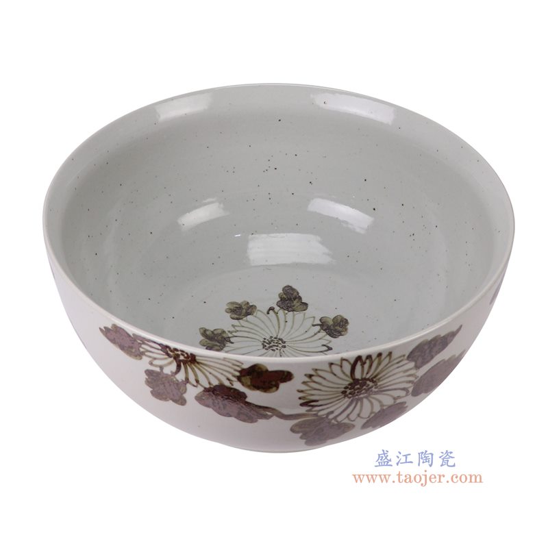 RZSX144-A铁锈纹菊花纹大碗顶面