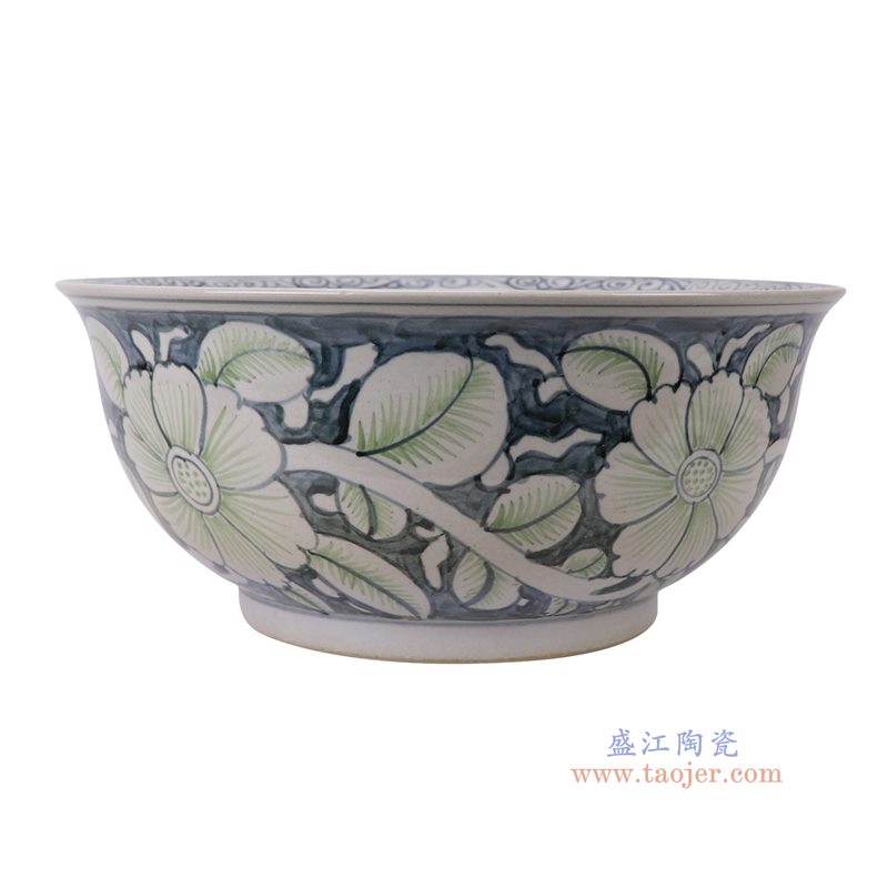 RZSX135-D青花花叶纹大碗正面