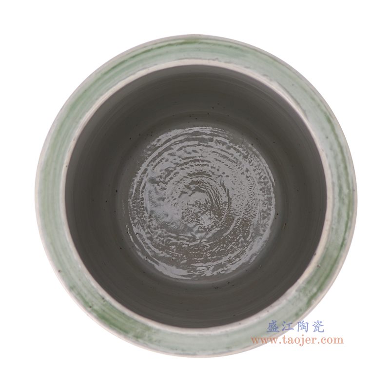 RZSX09-O 绿色太阳花纹笔筒香炉顶部