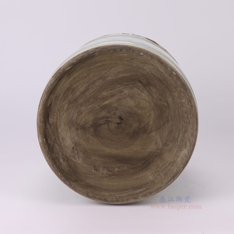 RZSX09-K景德镇手绘写意绿色铜钱纹笔筒香炉