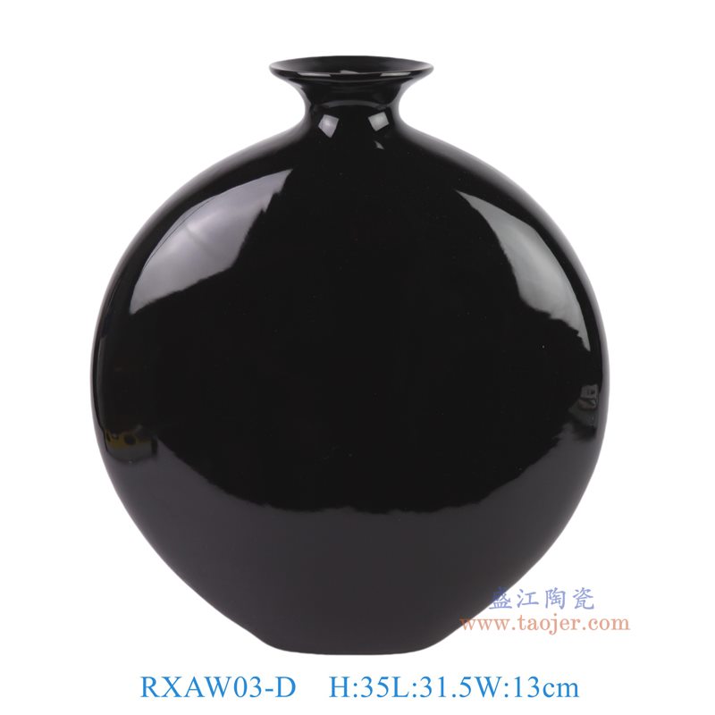 RXAW03-D  黑色抱月瓶扁肚瓶 