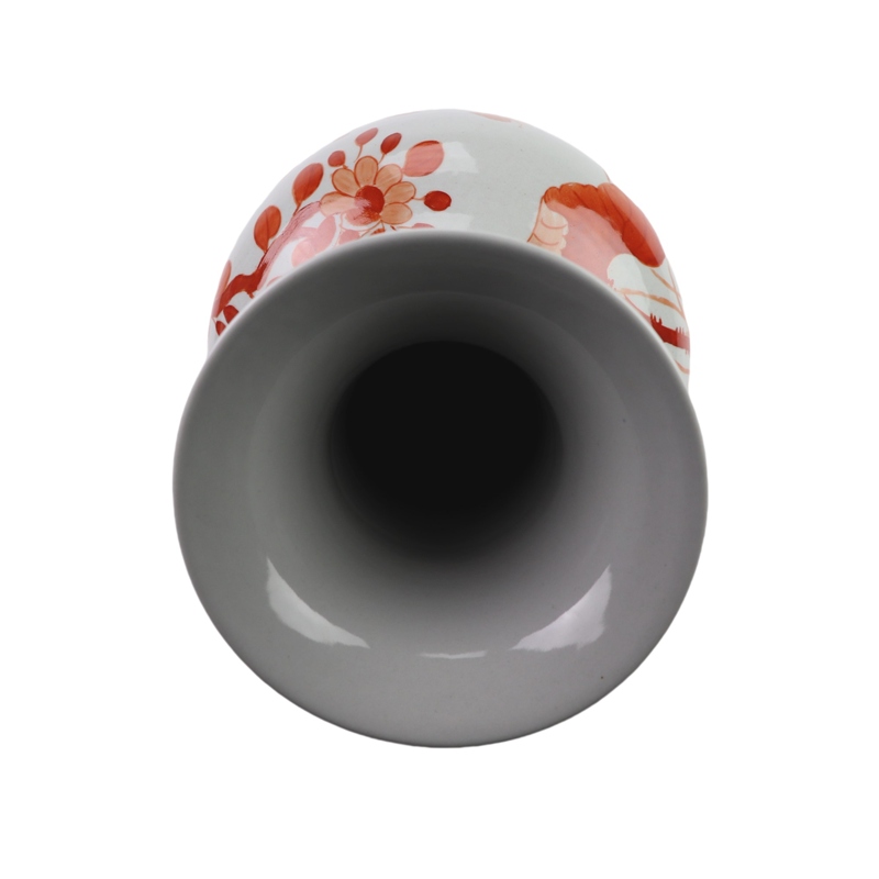 RZTX17-B  红色荷花梅花赏瓶 