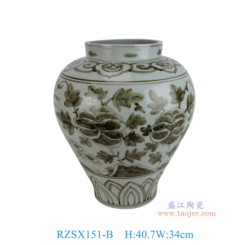 RZSX151-B 洪武釉里红牡丹花罐花瓶
