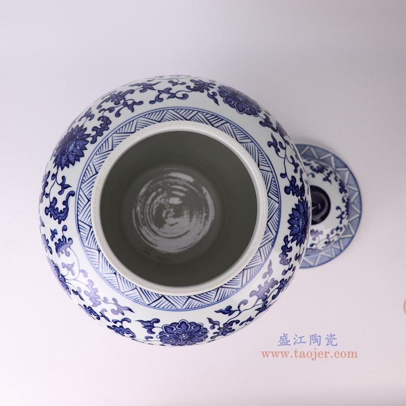 RXAU01-AL 青花缠枝莲将军罐大号   