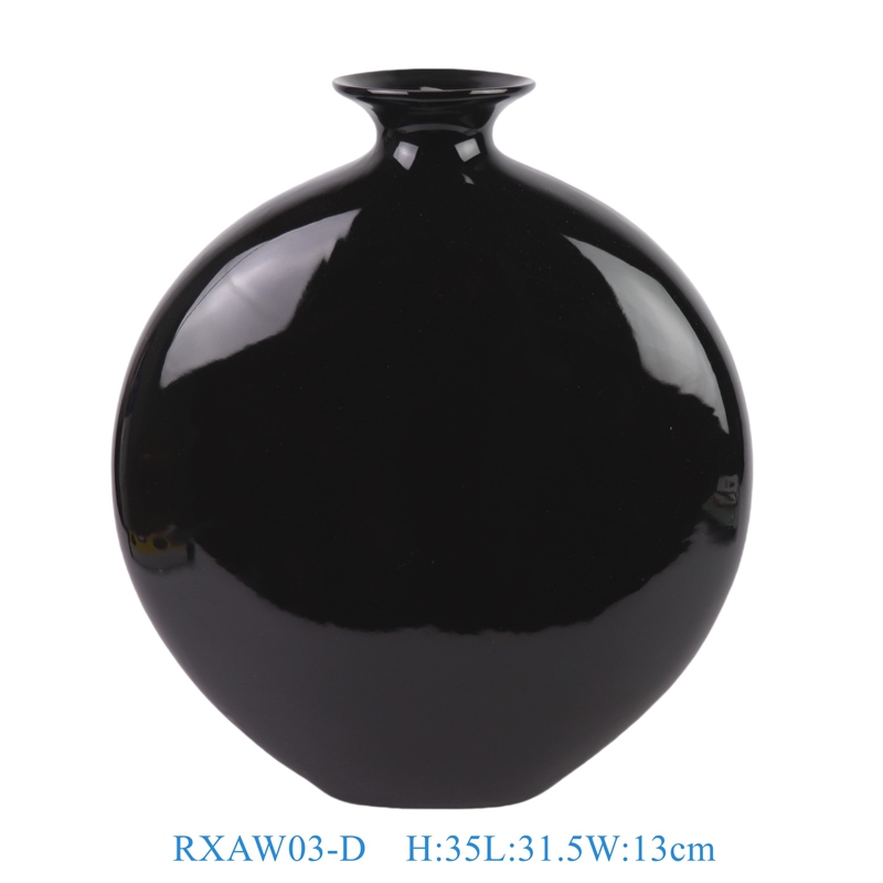 RXAW03-D 黑色抱月瓶扁肚瓶  
