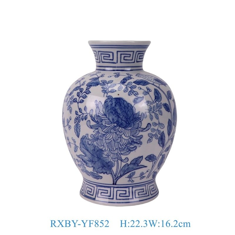 RXBY-YF852 青花花叶纹莲子瓶 