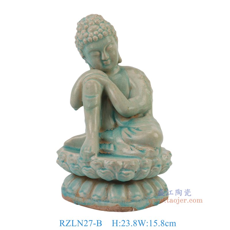 RZLN27-B 唐三彩青釉坐佛雕塑   