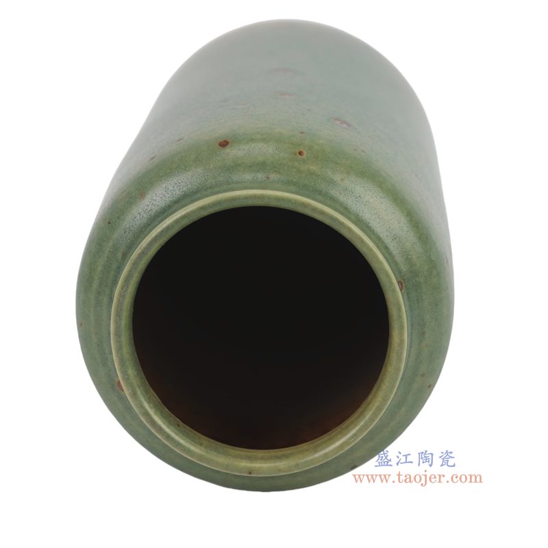 RXDW24-A 茶绿色直筒花瓶 