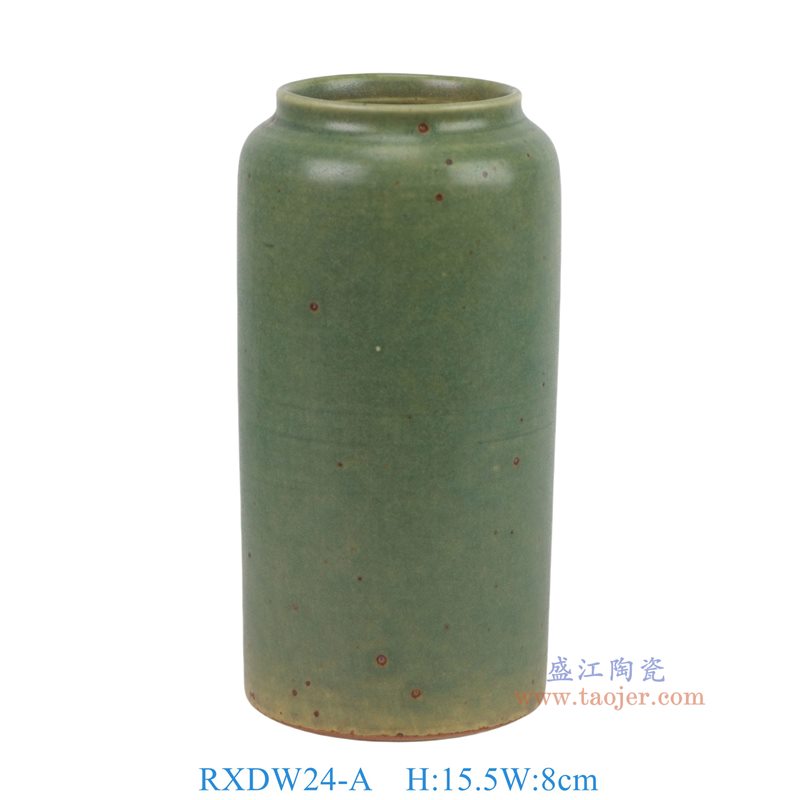 RXDW24-A 茶绿色直筒花瓶 
