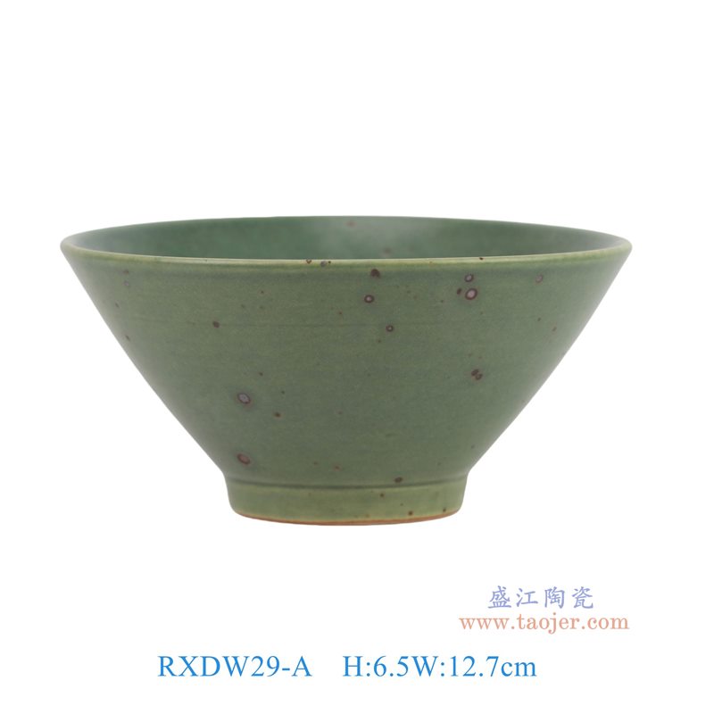 RXDW29-A 茶绿色斗笠碗  
