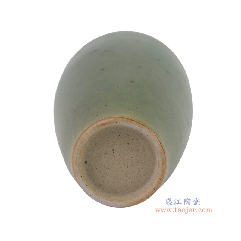RXDW47-B 茶绿色收口冬瓜瓶   