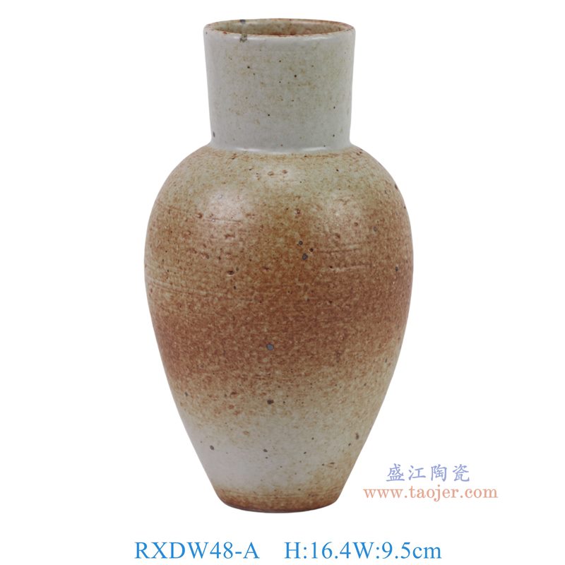 RXDW48-A 红白窑变粗陶花瓶 