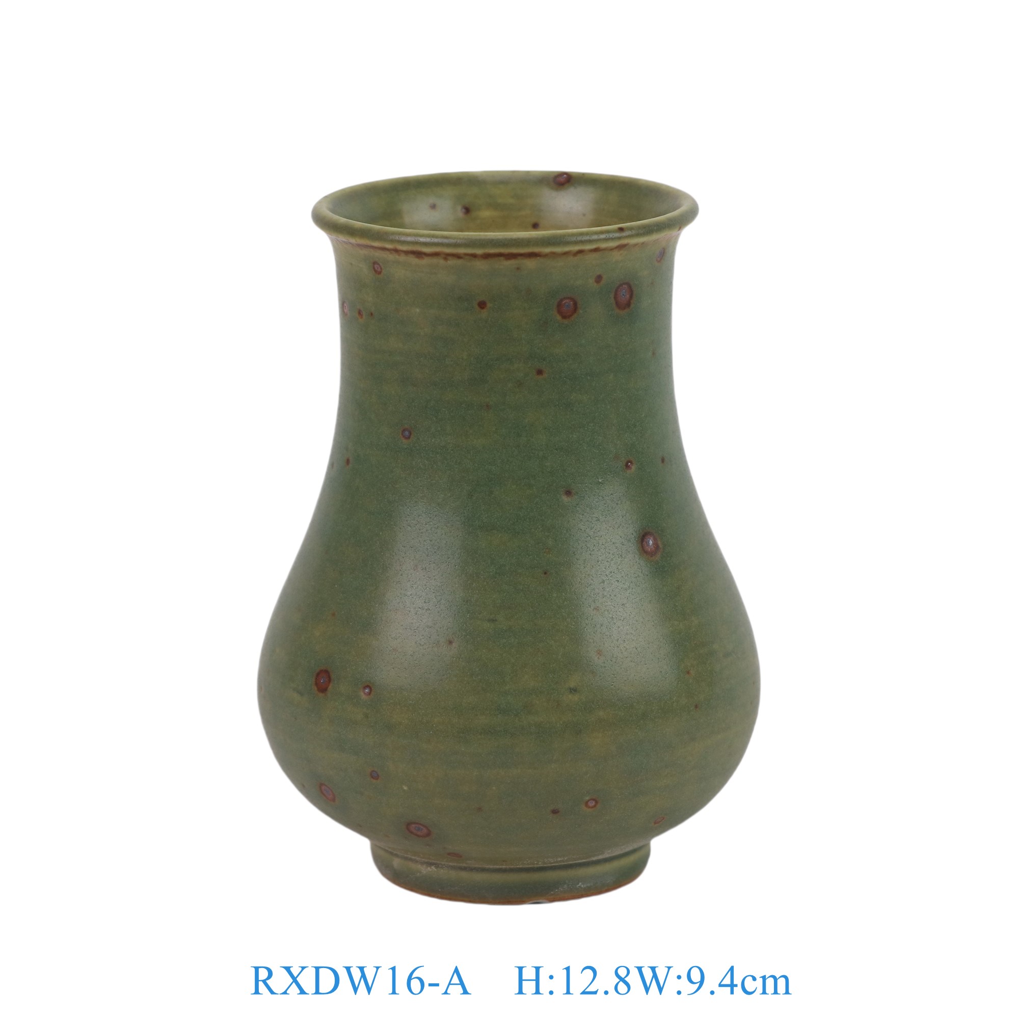 RXDW16-A 茶绿色福桶瓶笔筒 