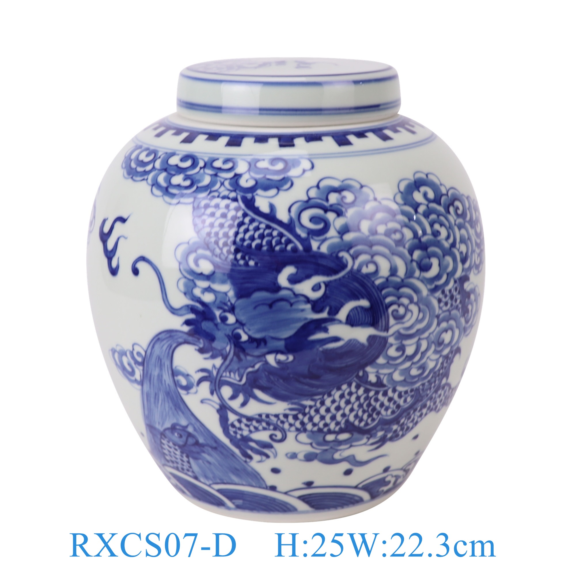 RXCS07-D 青花龙纹眀罐   