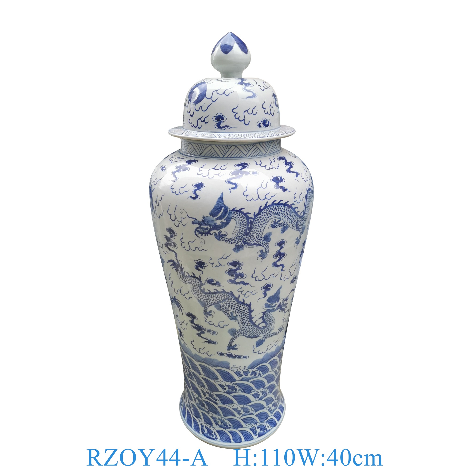 RZOY44-A 青花龙纹1.1米大将军罐   