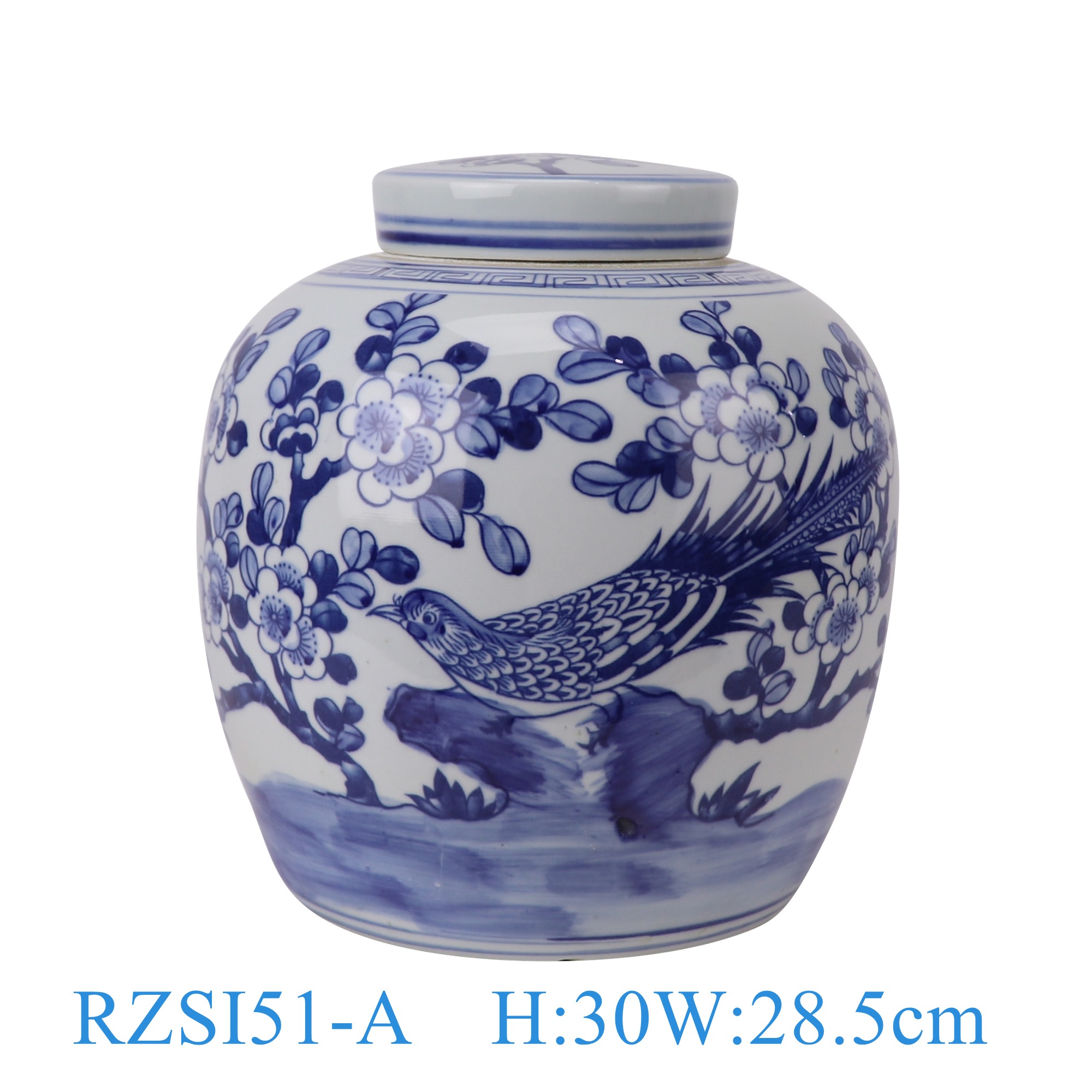 RZSI51-A 青花花鸟眀罐  
