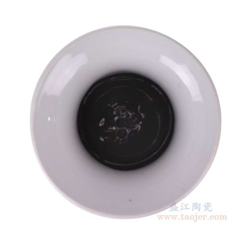 RXBY-YF435 青花彩绘花叶纹鱼尾瓶   
