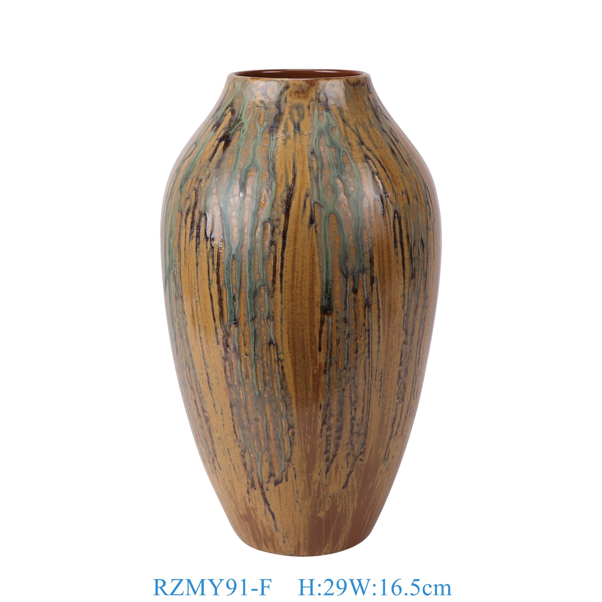 RZMY91-F 窑变橙色底流釉花瓶花器  