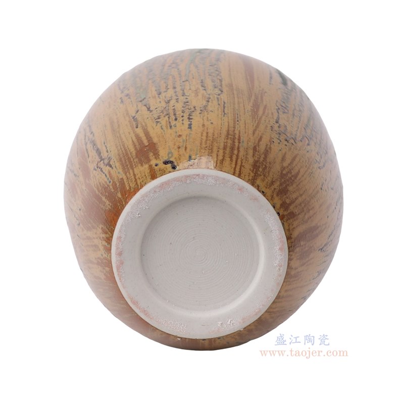 RZMY91-F 窑变橙色底流釉花瓶花器  