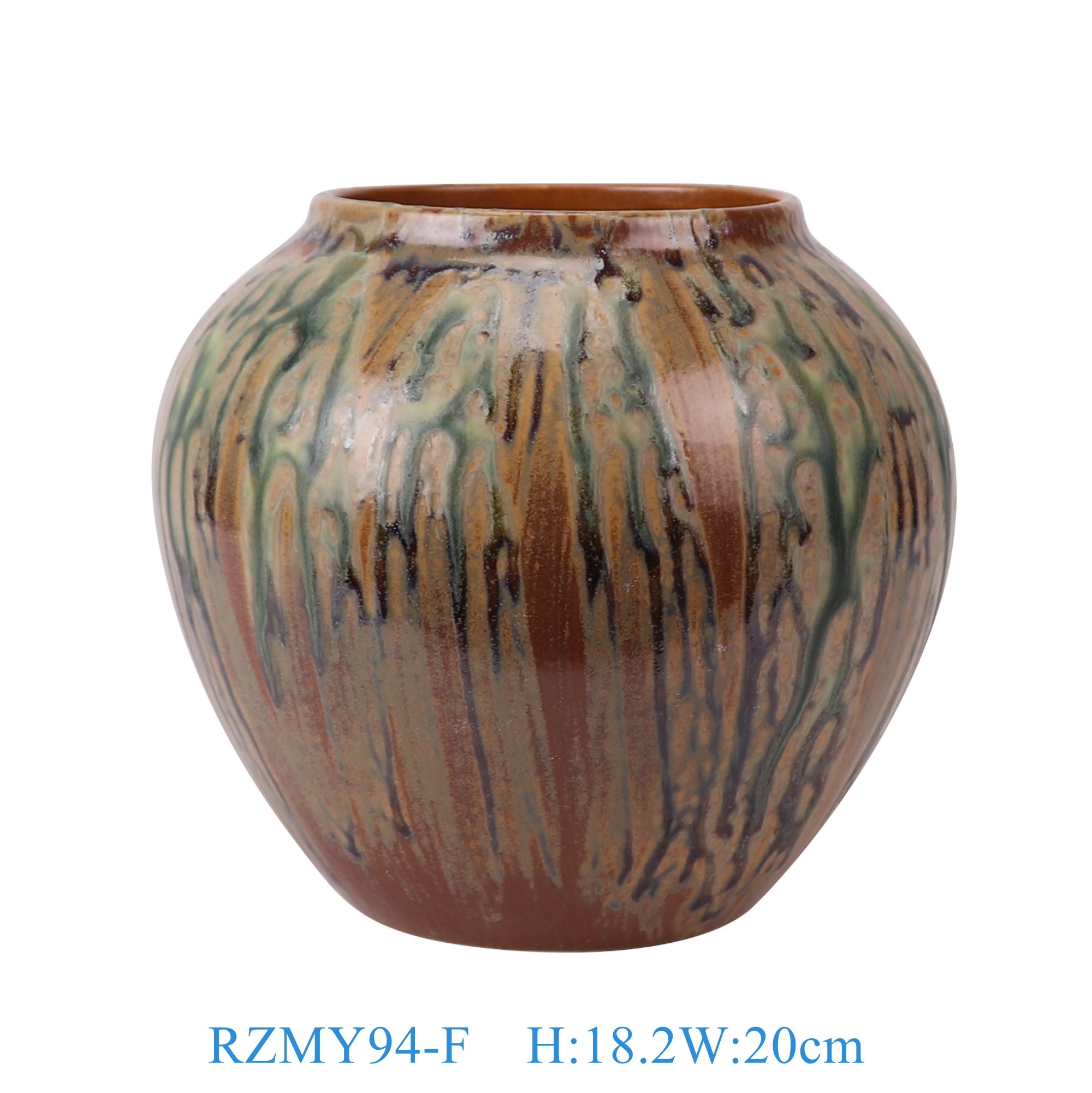 RZMY94-F 窑变橙色底流釉花瓶花器  