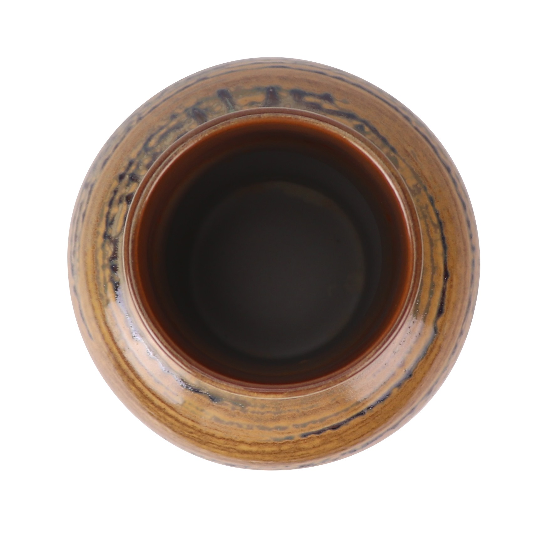 RZMY96-K-M 窑变橙色异形花瓶花器中号  