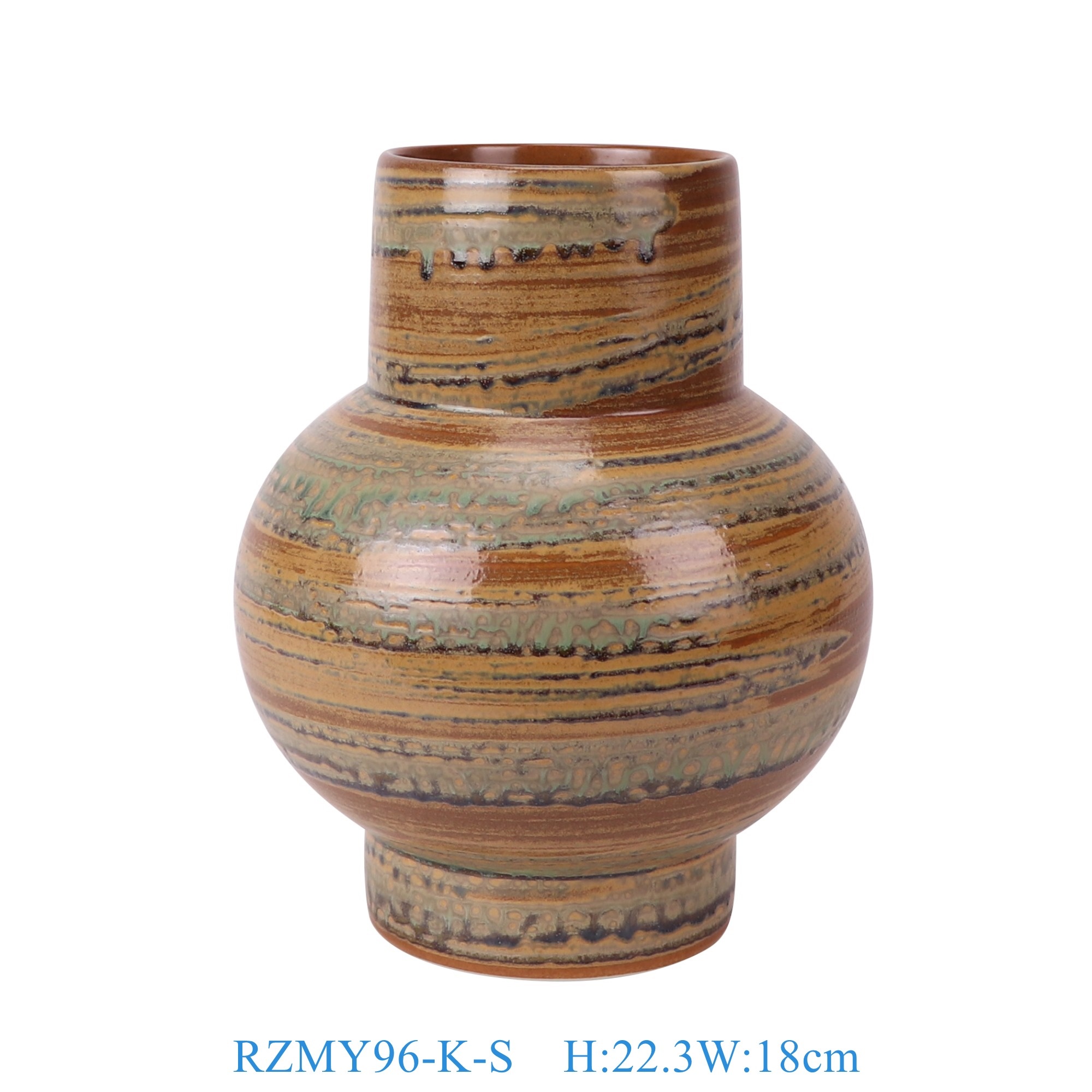 RZMY96-K-S 窑变橙色异形花瓶花器小号   