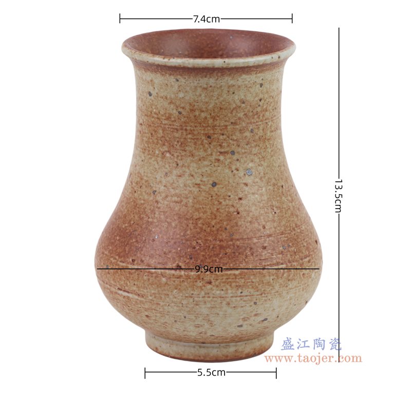 RXDW43-A 红白窑变粗陶福桶瓶笔筒