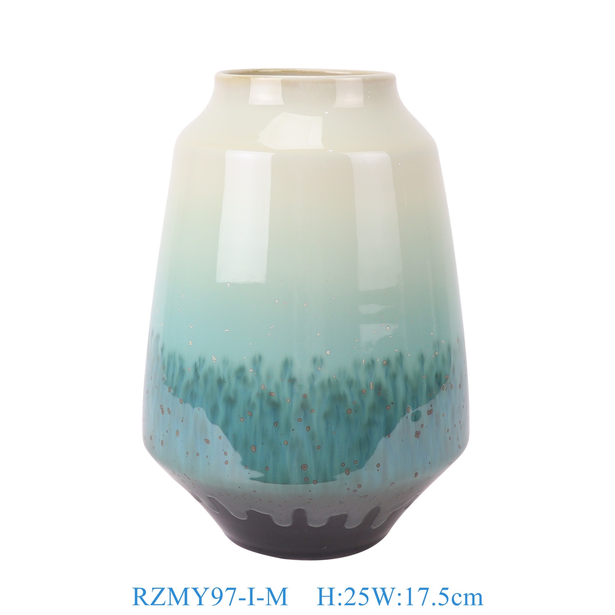 RZMY97-I-M 窑变蓝白色花瓶花器中号  