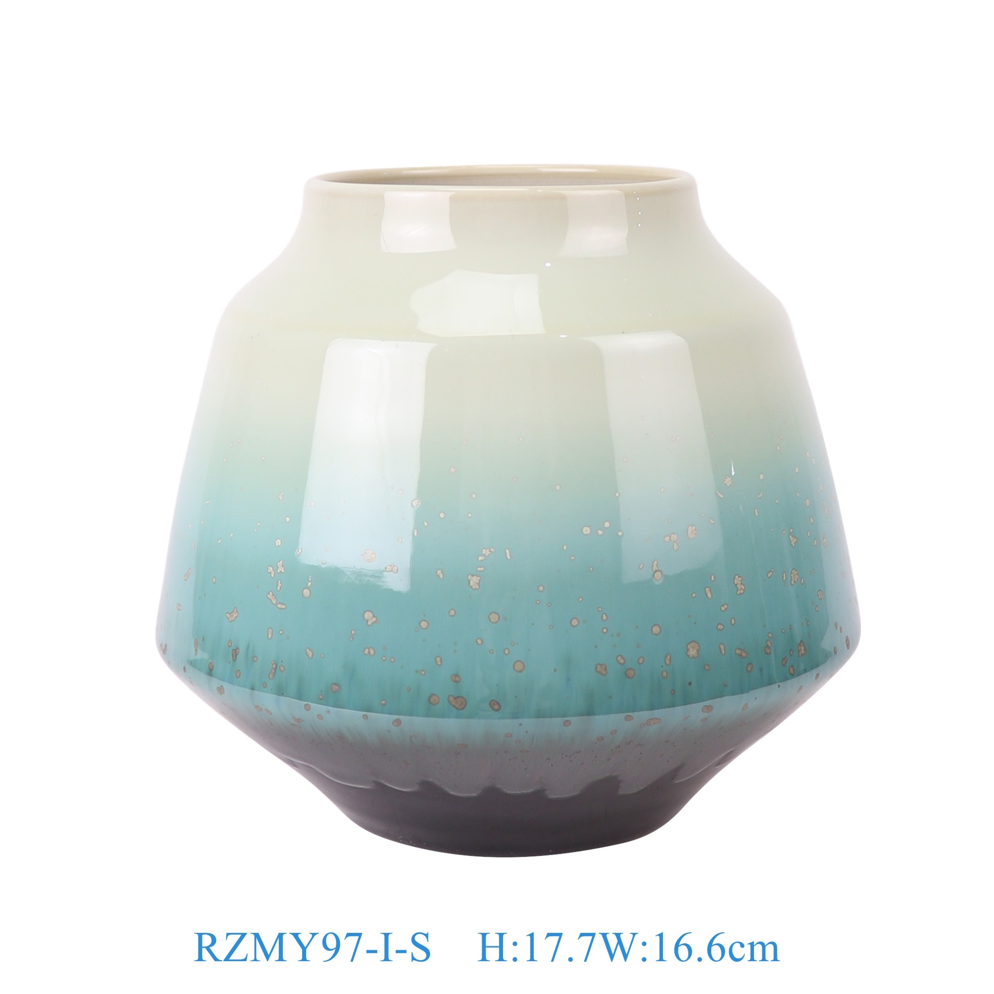 RZMY97-I-S 窑变蓝白色花瓶花器小号   