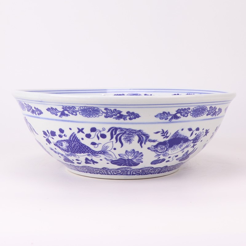RZLE05-A-M 青花鱼藻纹大碗12英寸碗中号  