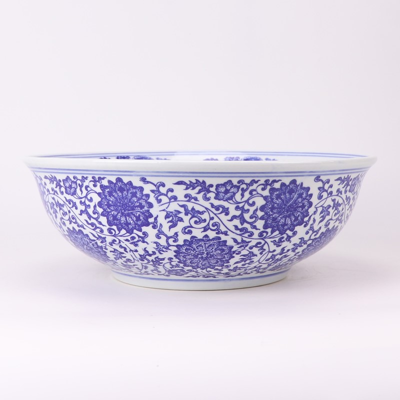 RZLE05-B-L 青花缠枝莲大碗14英寸碗大号   