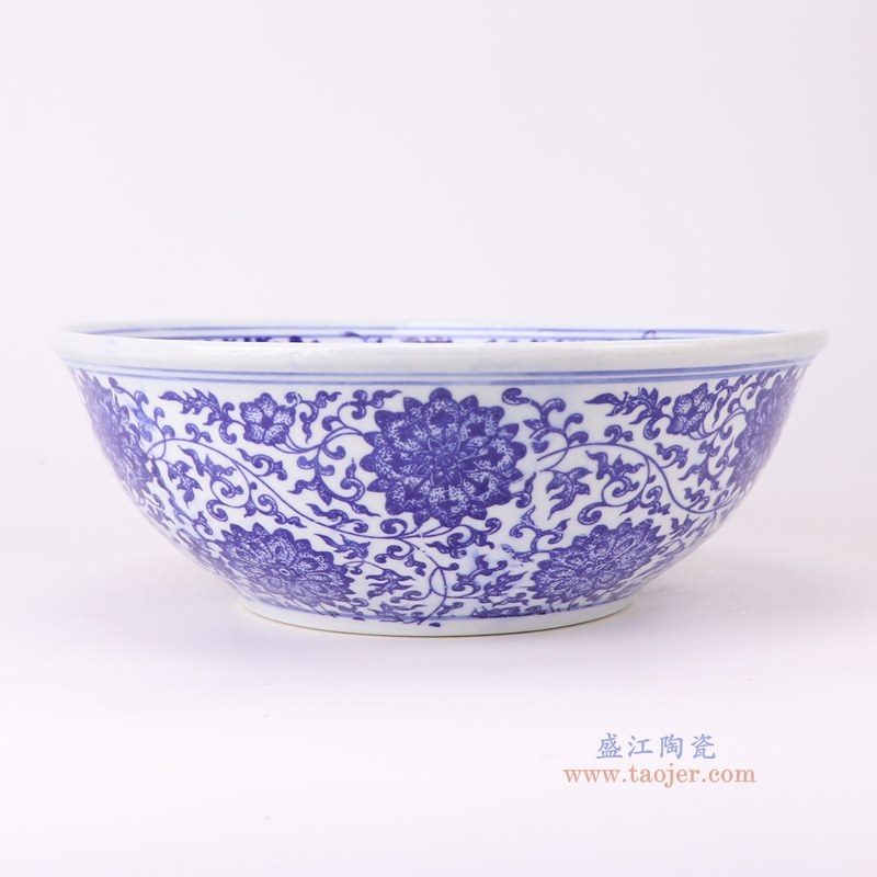 RZLE05-B-M 青花缠枝莲大碗12英寸碗中号  