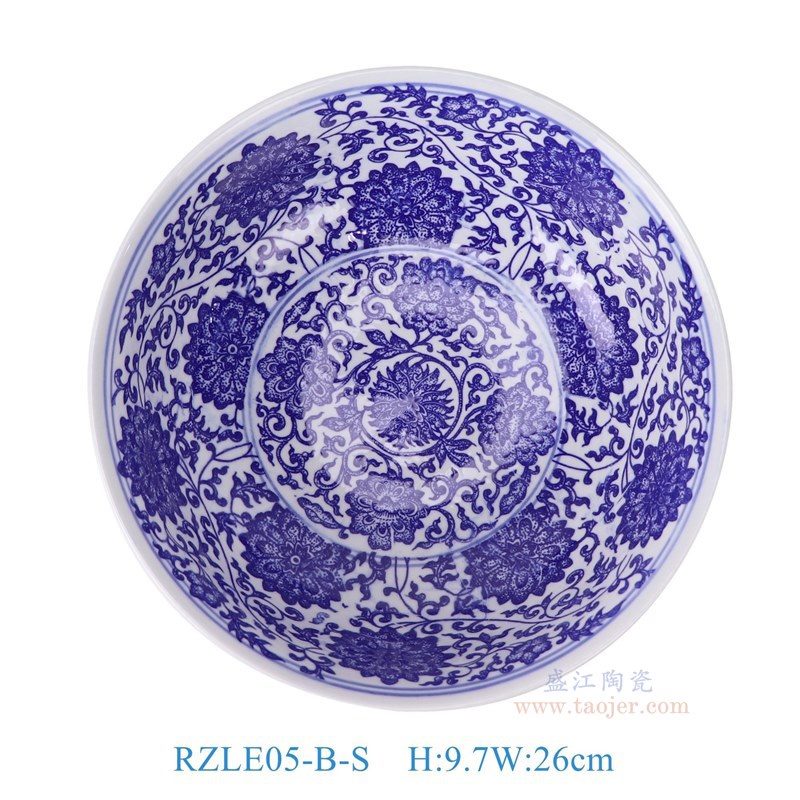 RZLE05-B-S 青花缠枝莲大碗10英寸碗小号   