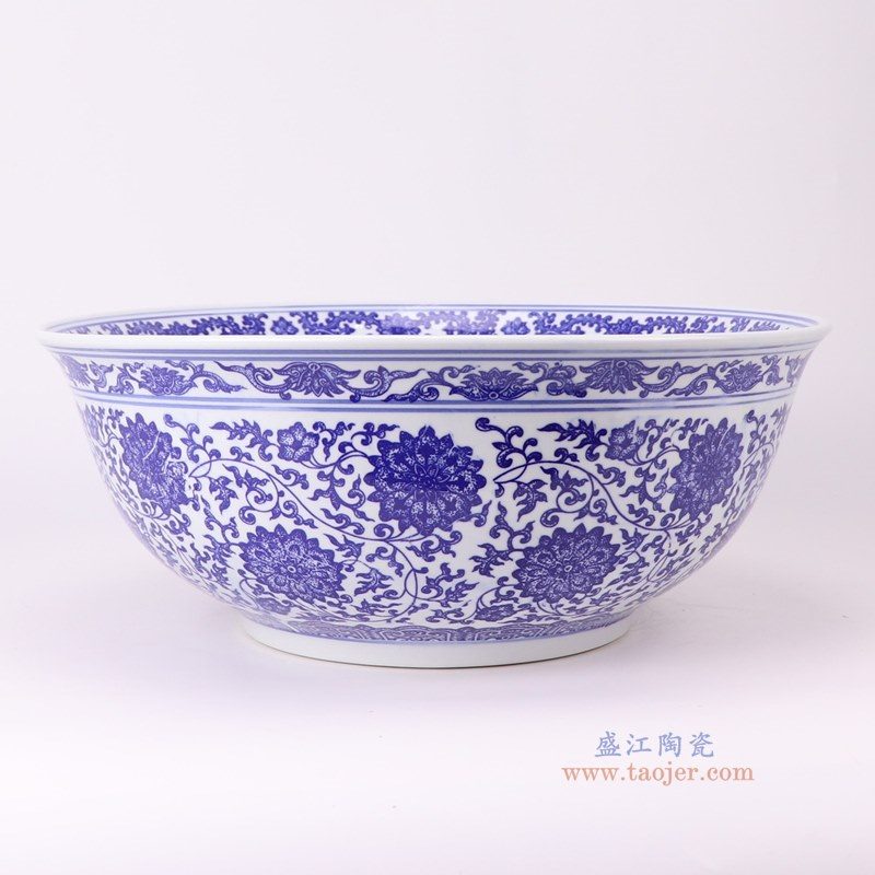 RZLE05-B-XL 青花缠枝莲大碗16英寸碗加大号   