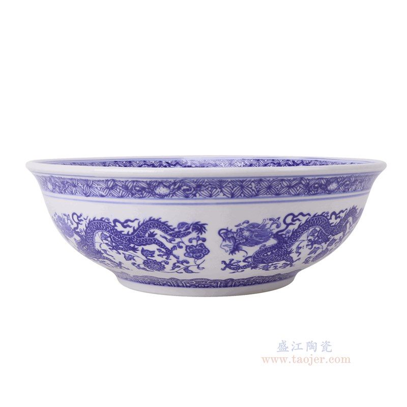 RZLE05-D-L 青花龙纹大碗14英寸碗大号   