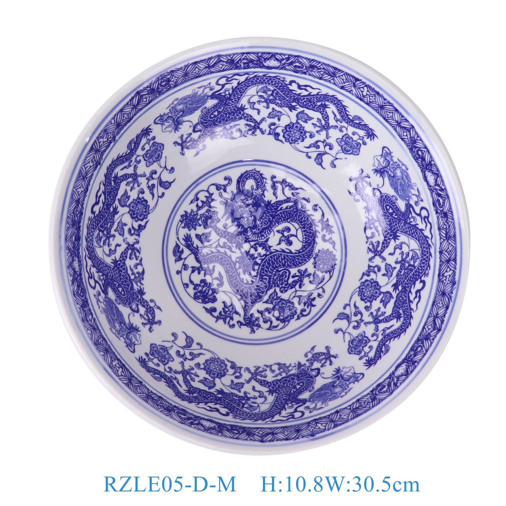 RZLE05-D-M 青花龙纹大碗12英寸碗中号   