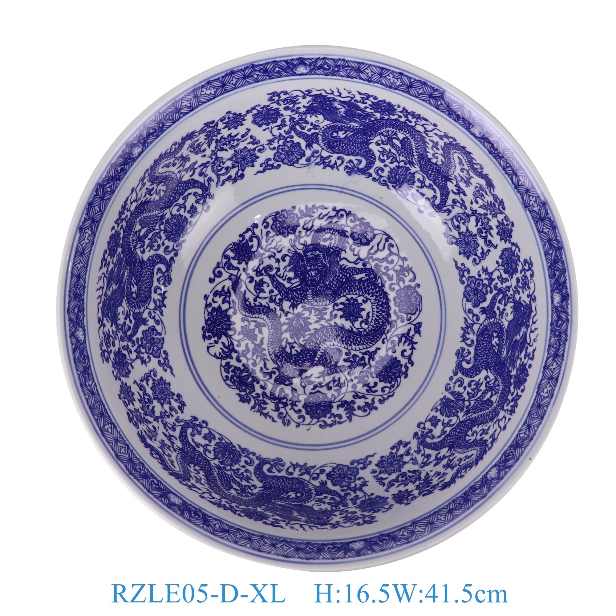 RZLE05-D-XL 青花龙纹大碗16英寸碗加大号  