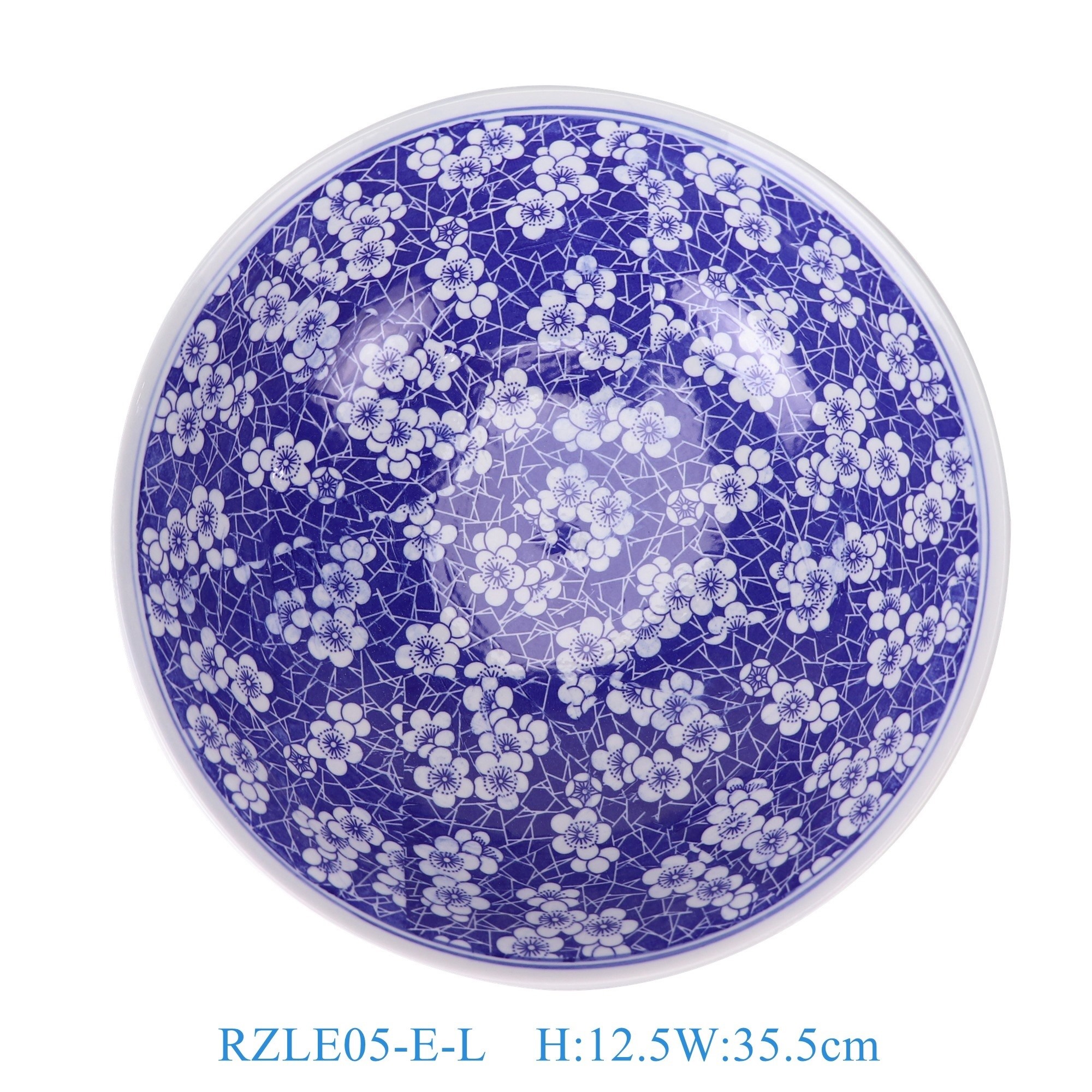 RZLE05-E-L 青花冰梅大碗14英寸碗大号  