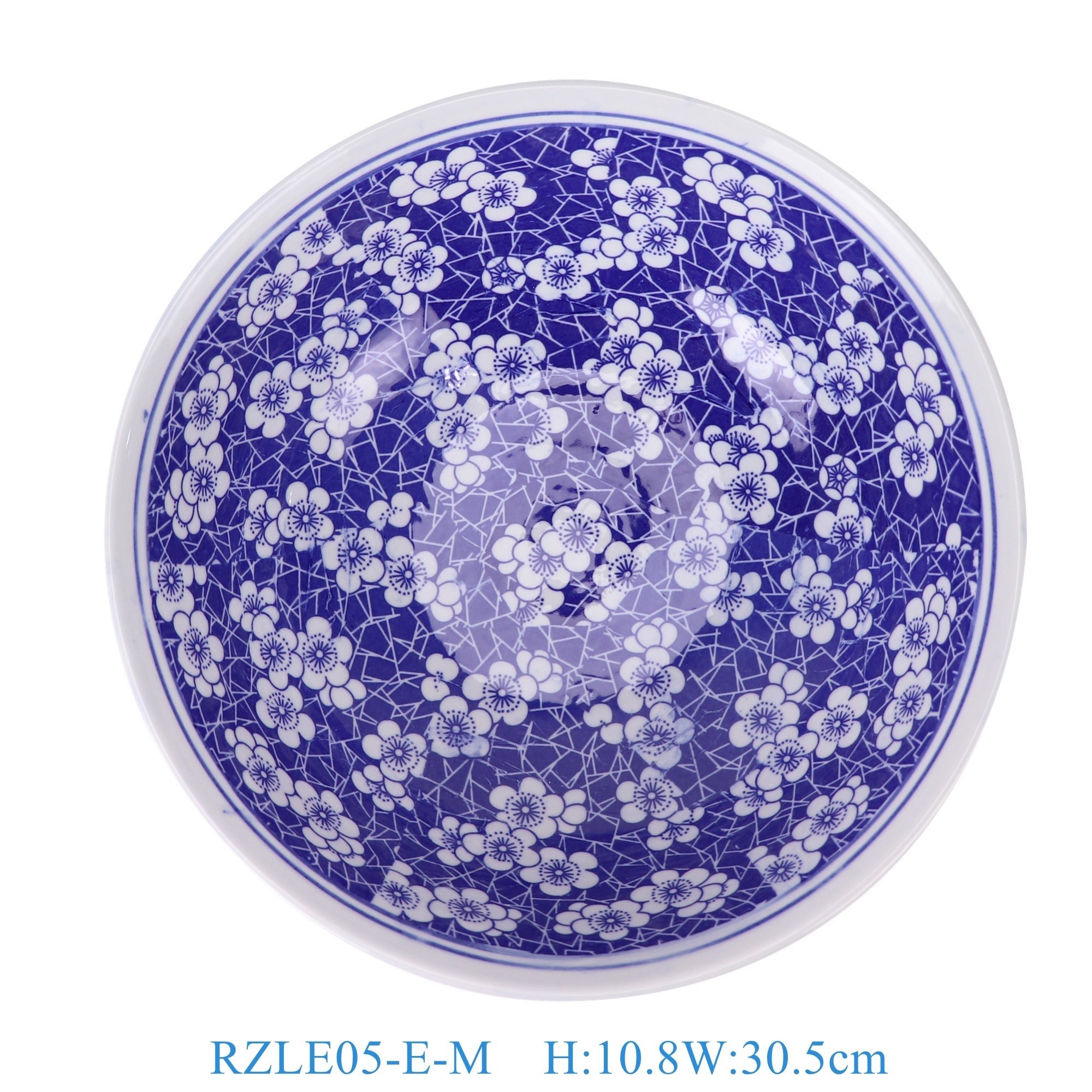 RZLE05-E-M 青花冰梅大碗12英寸碗中号  