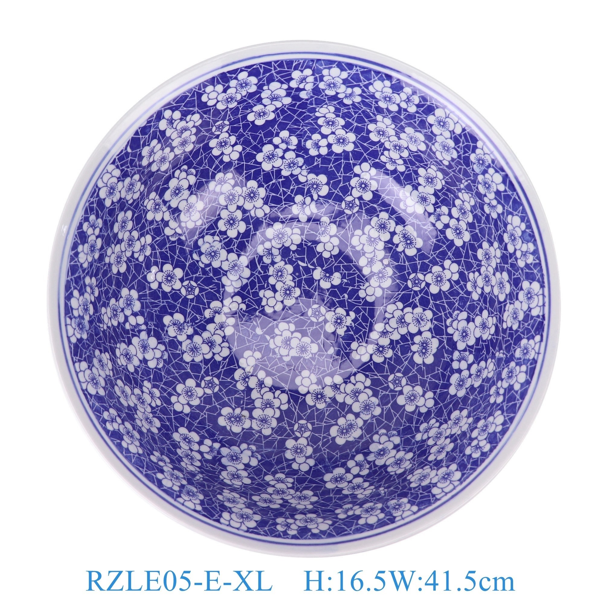 RZLE05-E-XL 青花冰梅大碗16英寸碗加大号