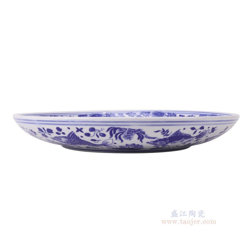 RZLE06-A-M 青花鱼藻纹盘12英寸盘中号  