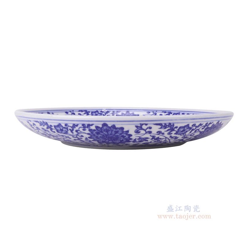 RZLE06-B-M 青花缠枝莲盘12英寸盘中号  