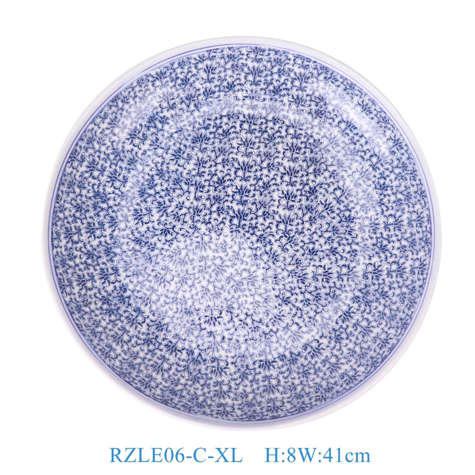RZLE06-C-XL 青花细花盘16英寸盘加大号