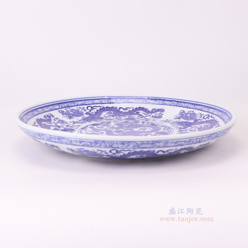 RZLE06-D-M 青花龙纹盘12英寸盘中号   