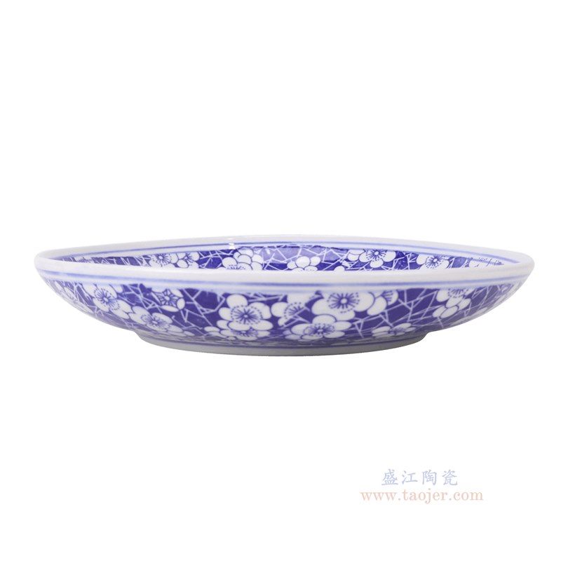 RZLE06-E-S 青花冰梅盘10英寸盘小号   