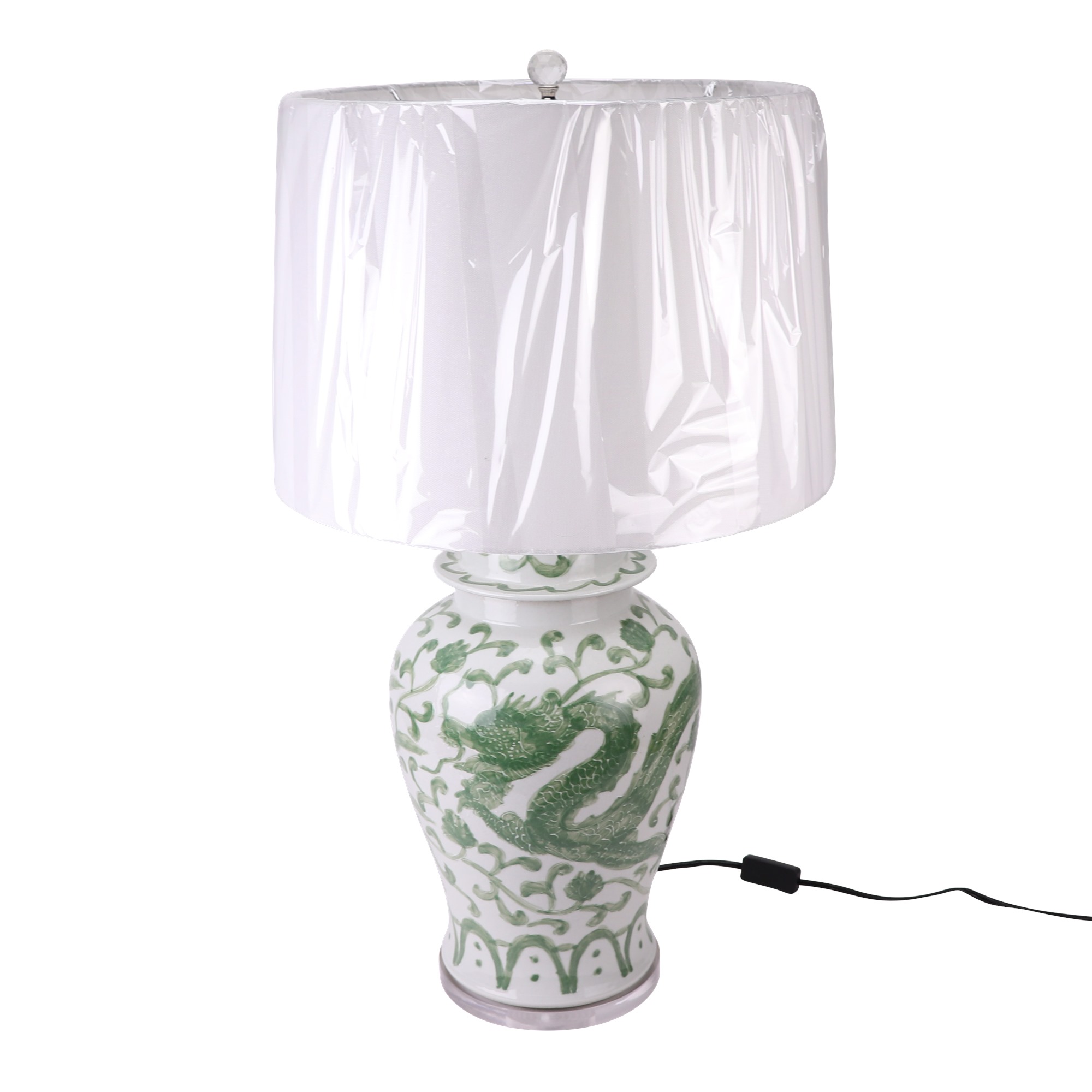 RYNQ268-S-LAMP绿色龙纹将军罐灯具带灯罩